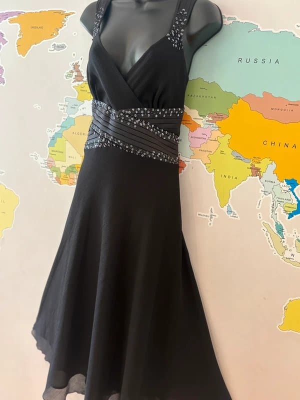Next Next Black Embellished Maxi Dress UK 14 Evening Occasion Wedding Guest Prom Formal