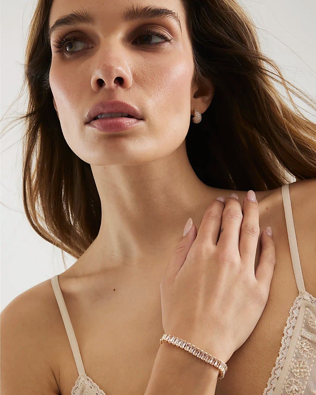 River Island River Island Womens Gold Diamond Simulant Bracelet