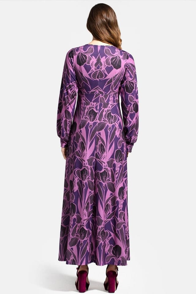 Hot Squash Hot Squash Women's Gemma Dress with Long Sleeves in Purple - 2