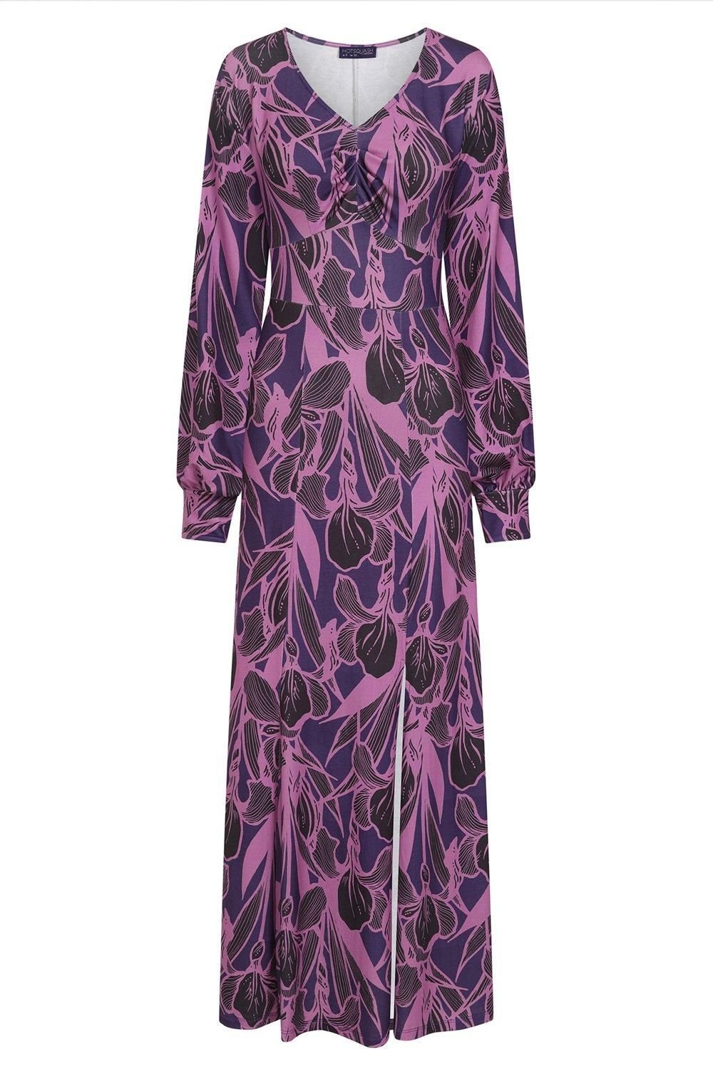 Hot Squash Hot Squash Women's Gemma Dress with Long Sleeves in Purple - 3