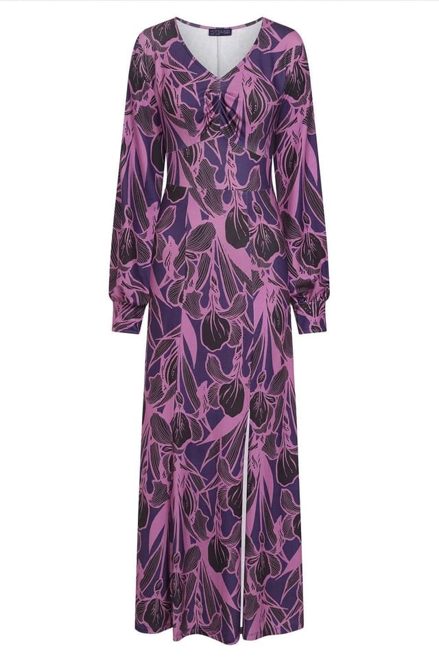 Hot Squash Hot Squash Women's Gemma Dress with Long Sleeves in Purple - 3