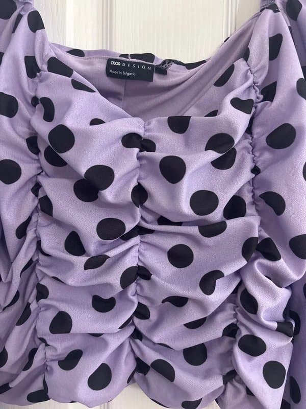 ASOS Design Asos lilac polka top size 10