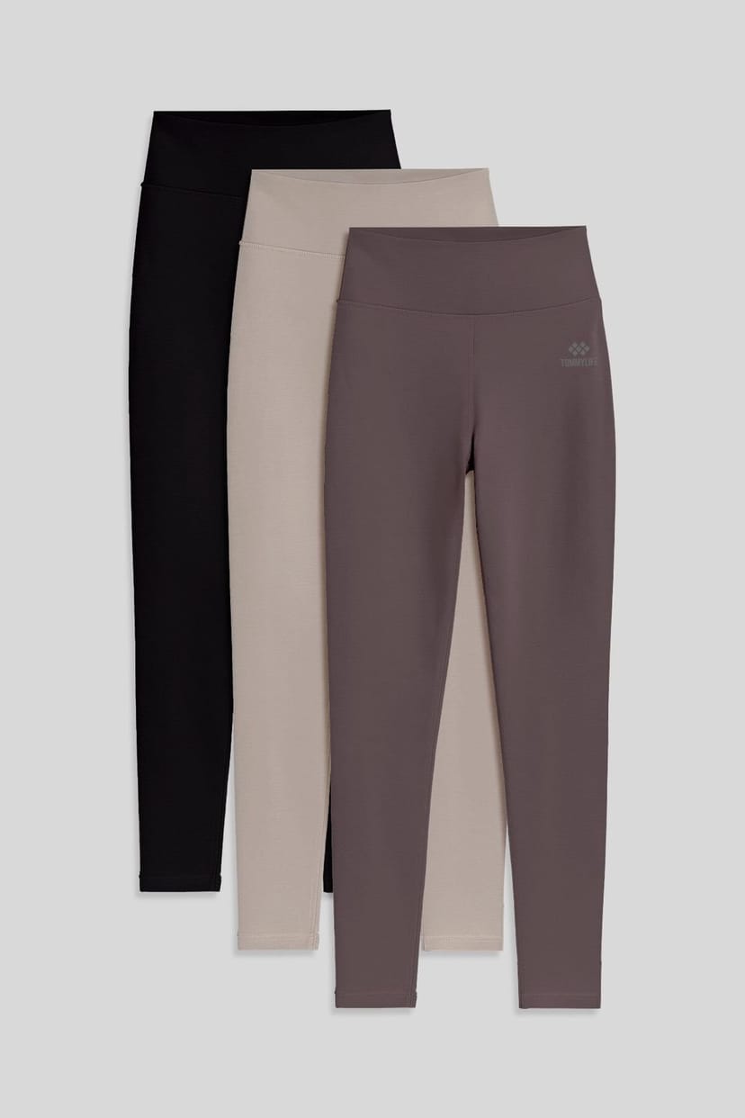 Tommy Life Tommy Life Women's High-Waist Cotton-Lycra Jersey Leggings in Grey - 1