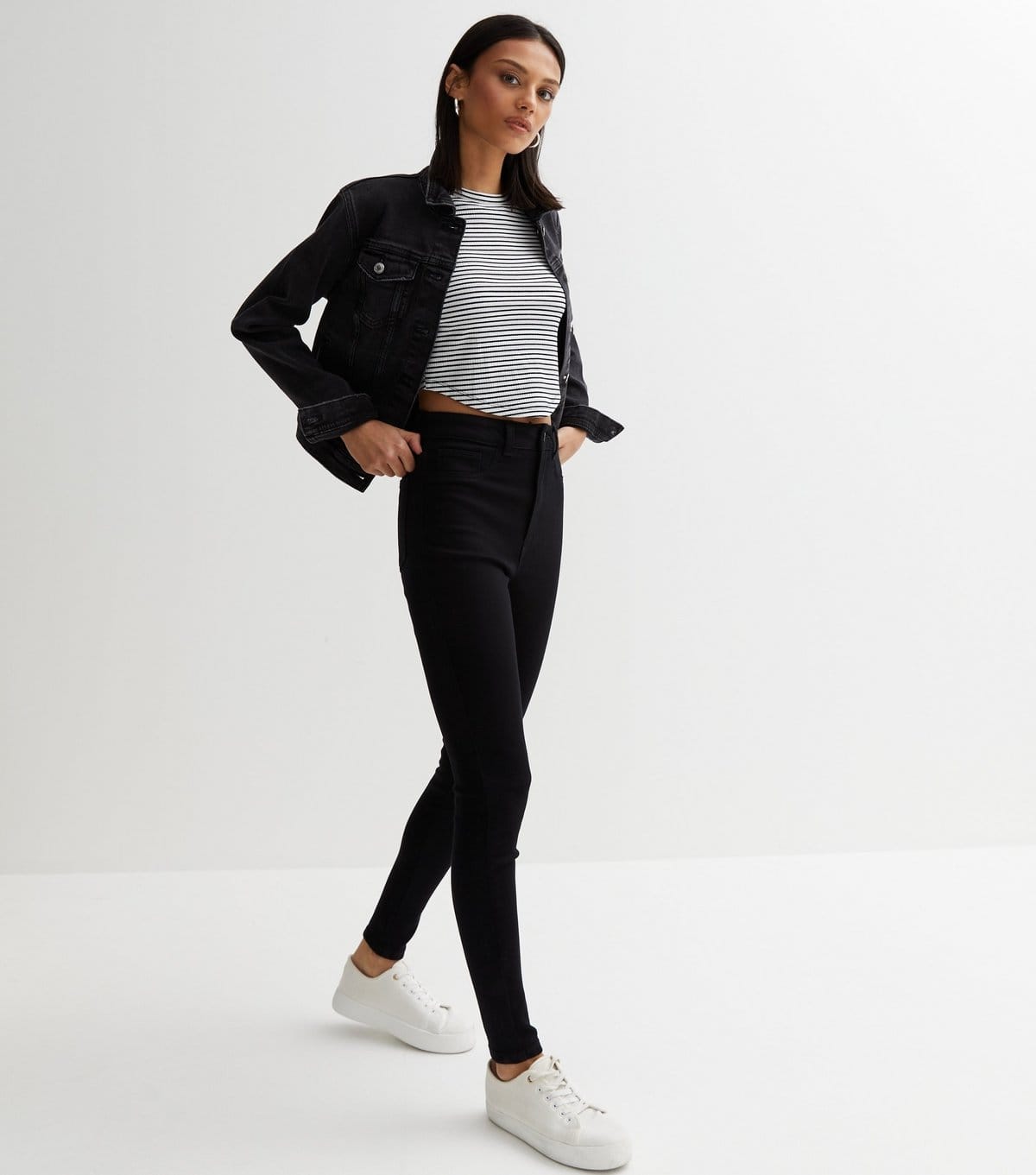 New Look Women's Black High Waist Hallie Super Skinny Jeans New Look - 1