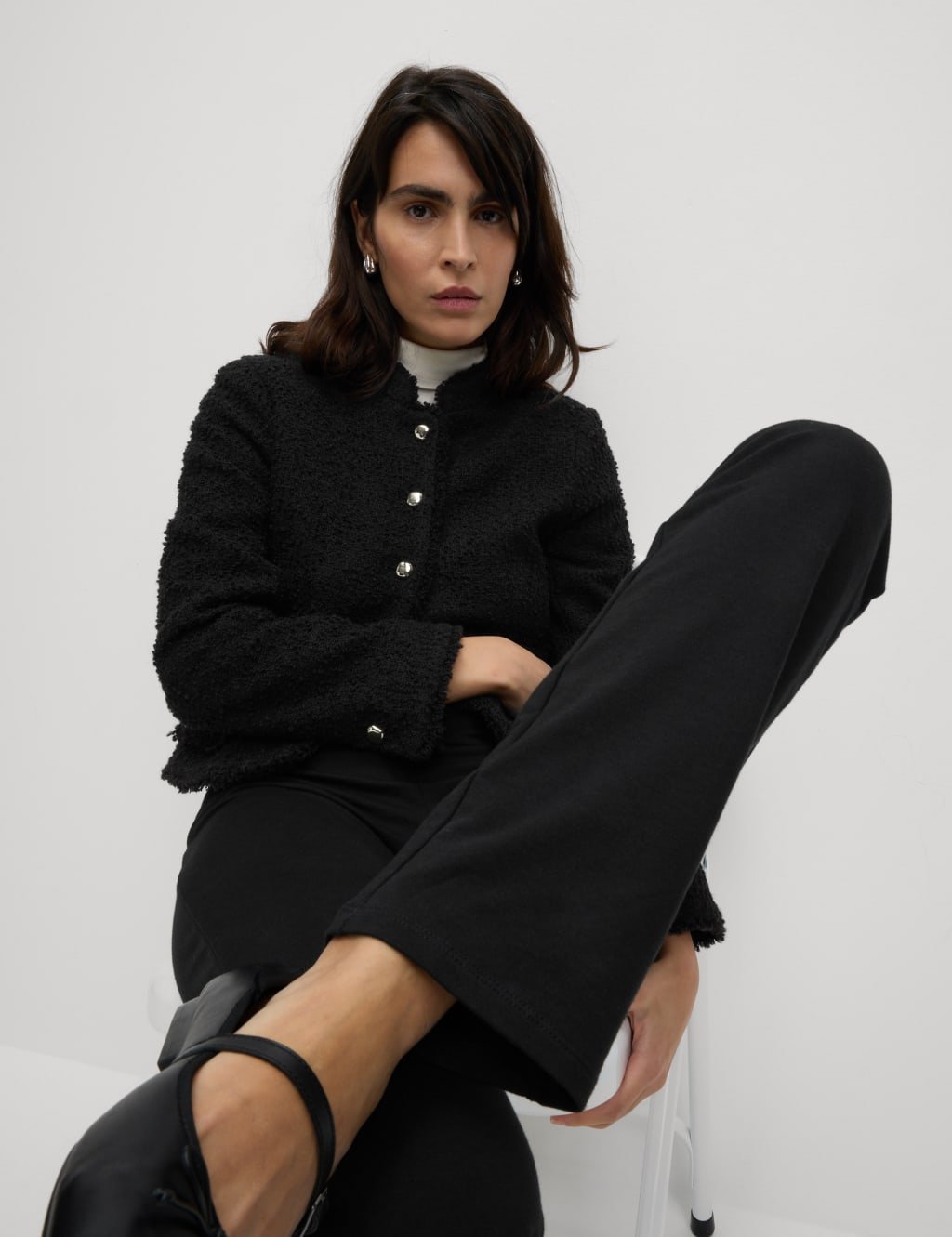 Marks & Spencer M&S Cotton Rich Straight Leg Joggers Black - 2