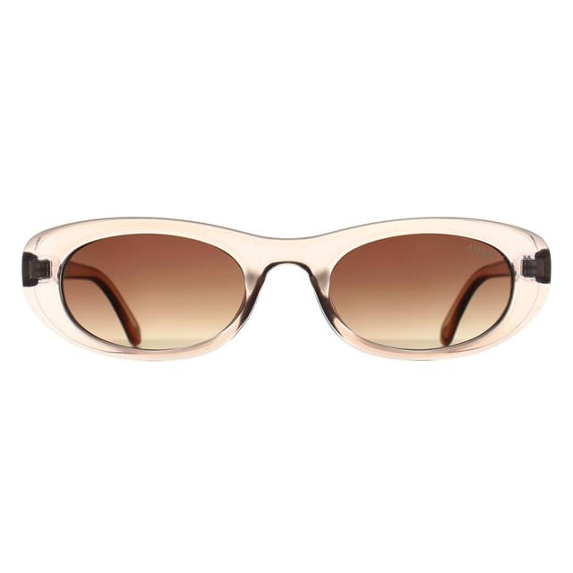 Atum Atum Women's Oval Shiny Transparent Beige Silver Brown Gradient Noctis - 2