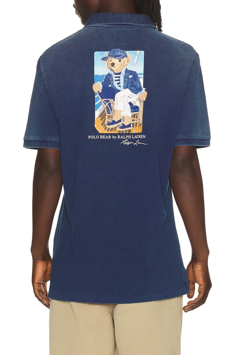 revolve Short Sleeve Mesh Novelty Bear Polo - 1