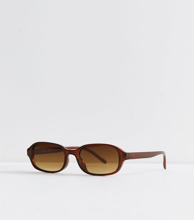 New Look Dark Brown Rectangular Frame Sunglasses New Look - 2