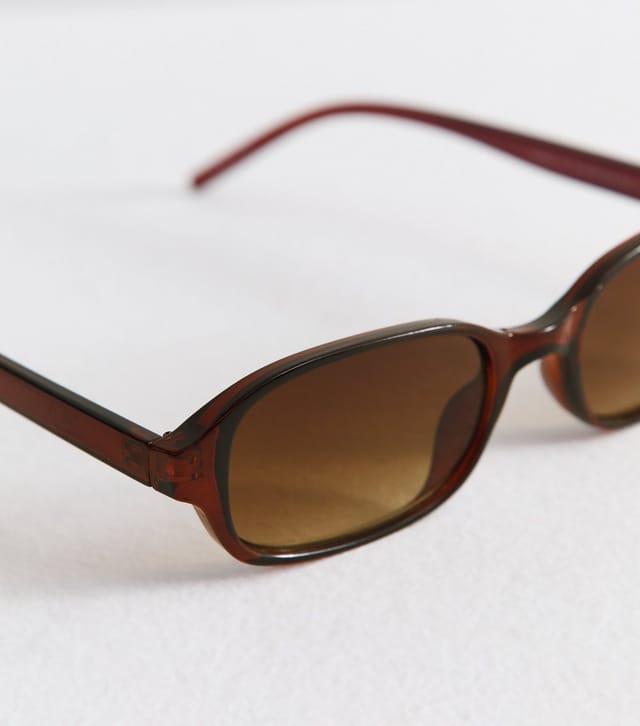 New Look Dark Brown Rectangular Frame Sunglasses New Look - 3