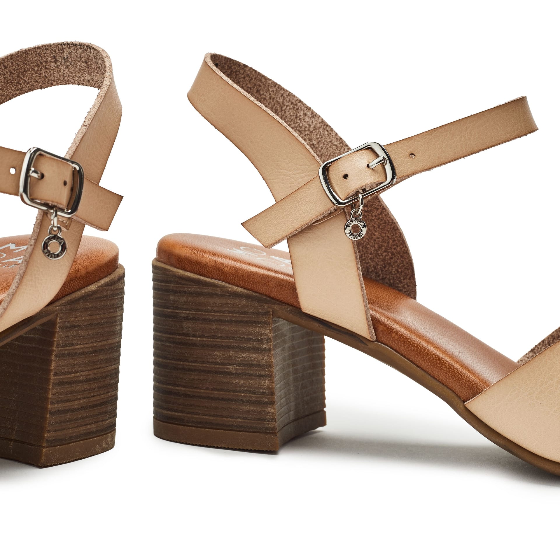 Moda In Pelle Moda In Pelle Women's 'Novie' Porvair Heeled Sandals in Off-White - 4