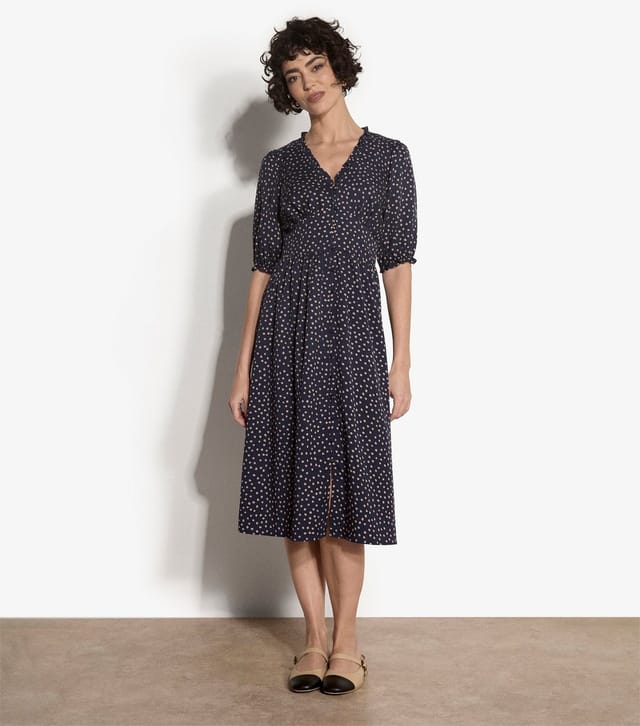 Apricot Women's Blue Dot Print Woven Midi Dress Apricot New Look - 2