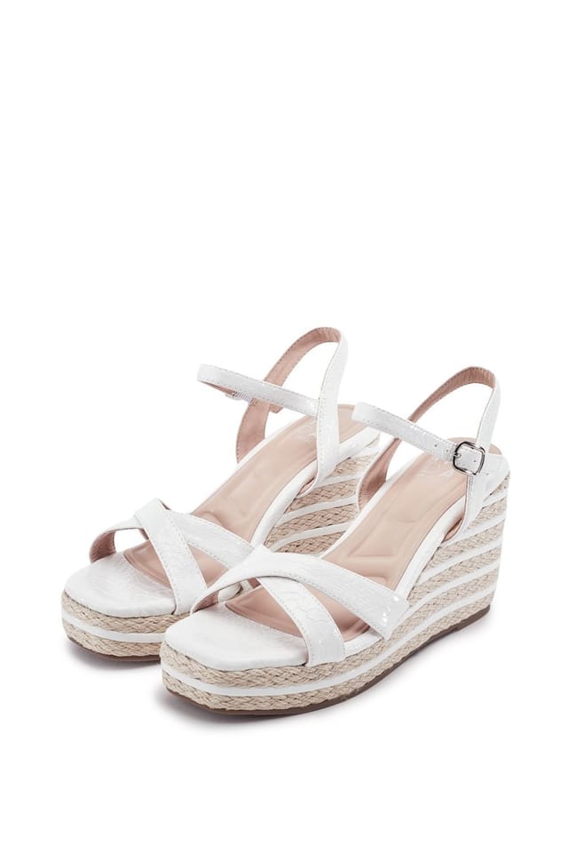 Moda In Pelle Moda In Pelle Women's 'Maylia' Snake Print Wedges in White - 2