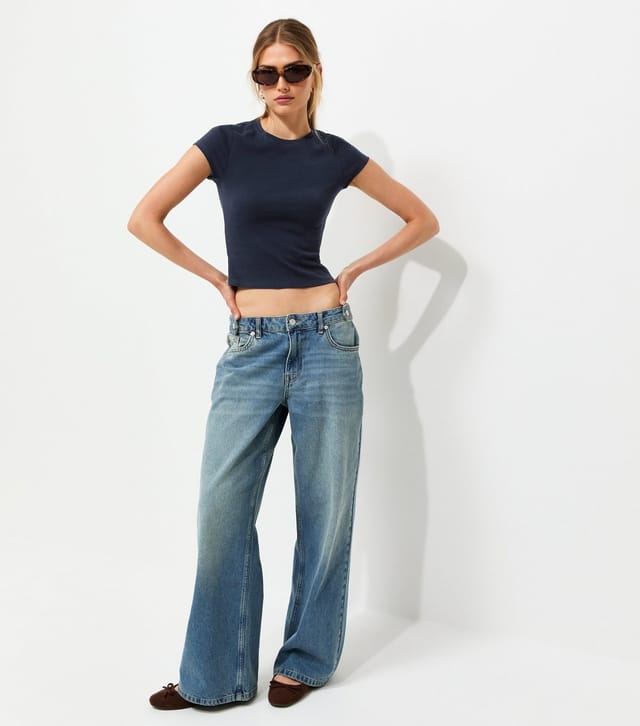 New Look Women's Navy Cotton Rich Baby Tee T-Shirt New Look - 3
