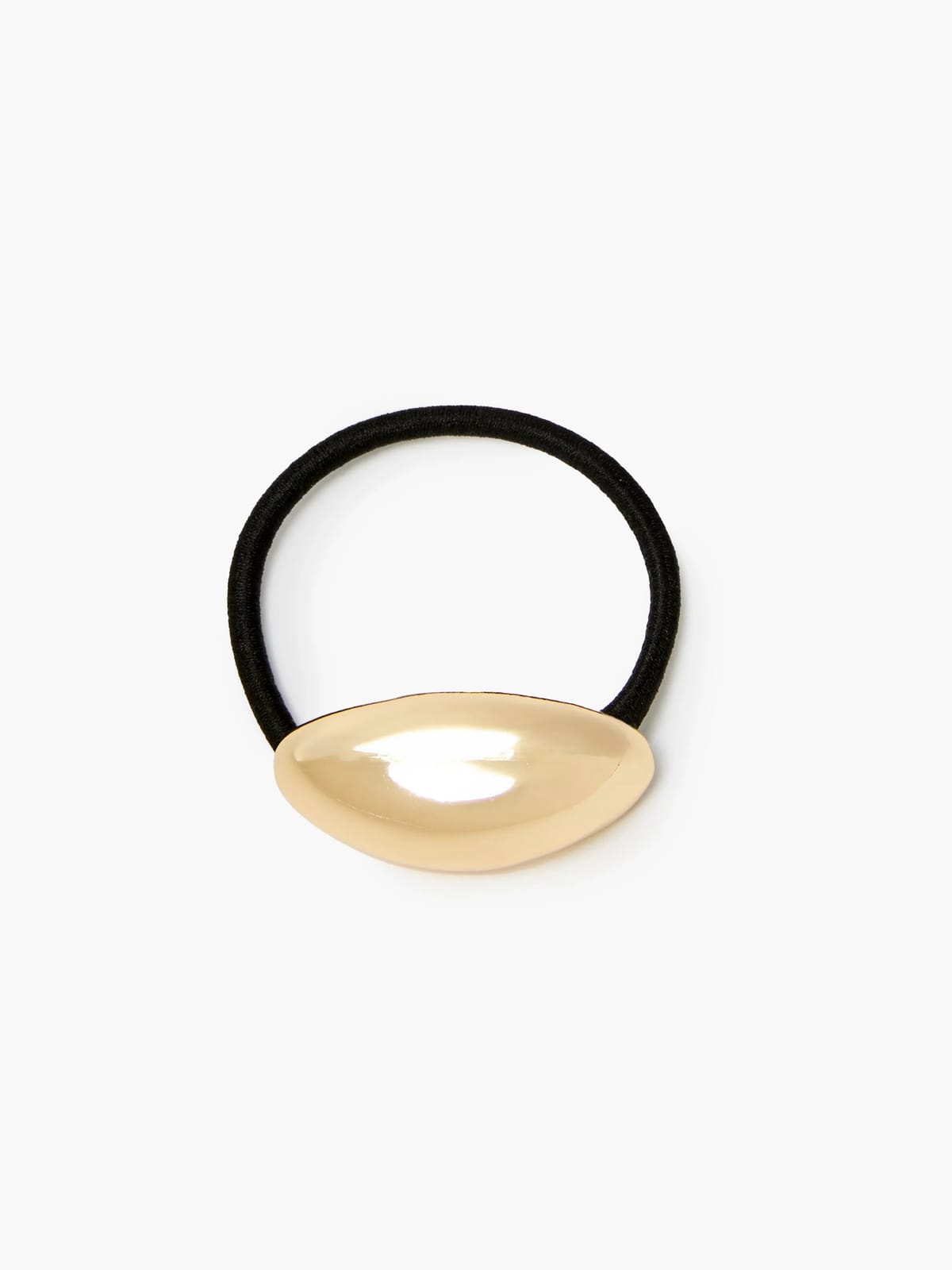 French Connection Curve Metal Hair Tie Bobble Gold/Black - 1
