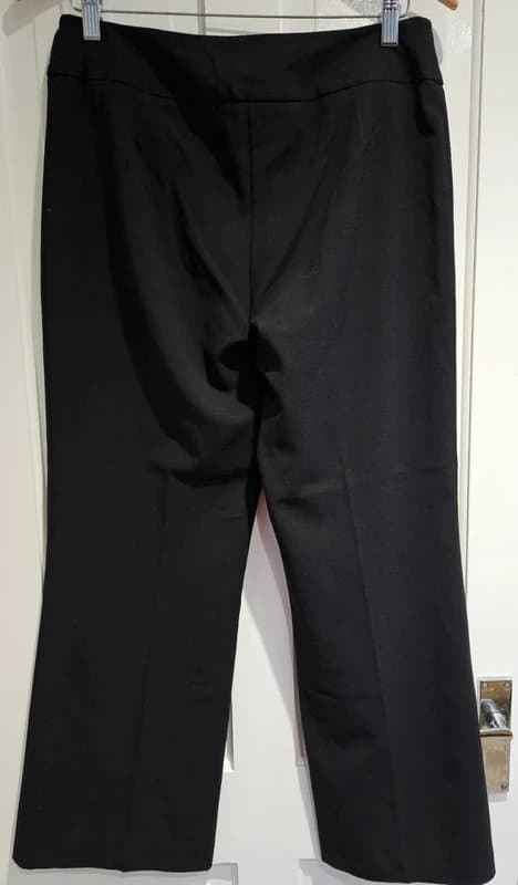 Marks & Spencer Marks & Spencer Black Trousers with Silver Buckle Size 12 Short (29” Inside Leg)