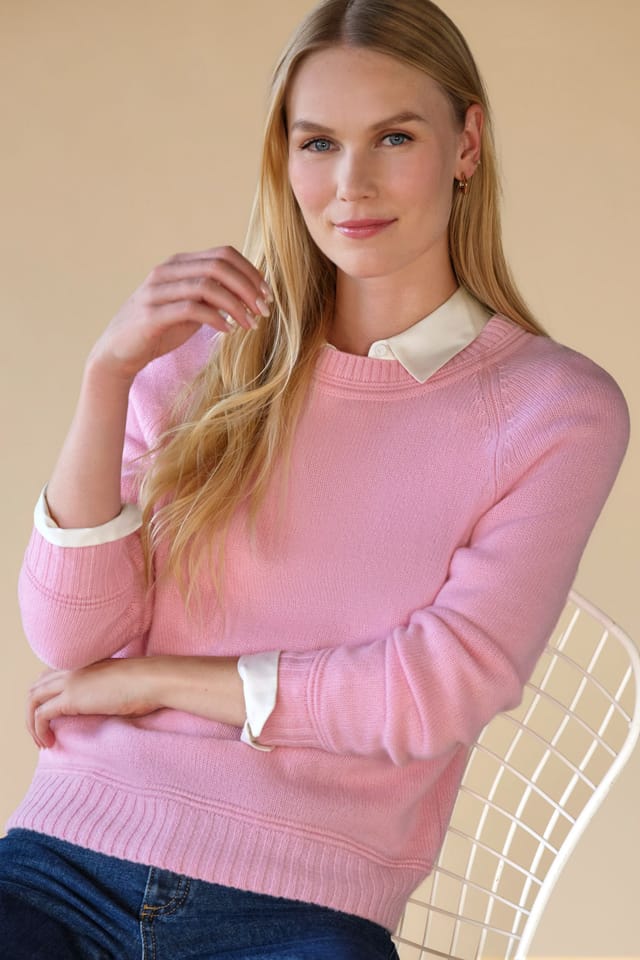 Pure Collection Pure Collection Women's Cashmere Lofty Raglan Sleeve Jumper in Pink - 3