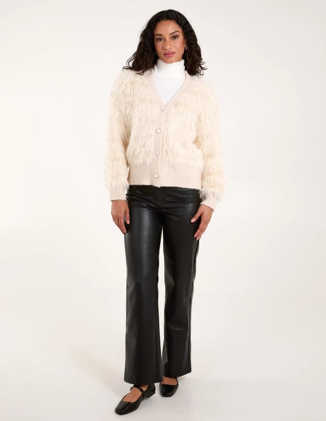 Blue Vanilla Fluffy Pearl Button Cardigan - 3