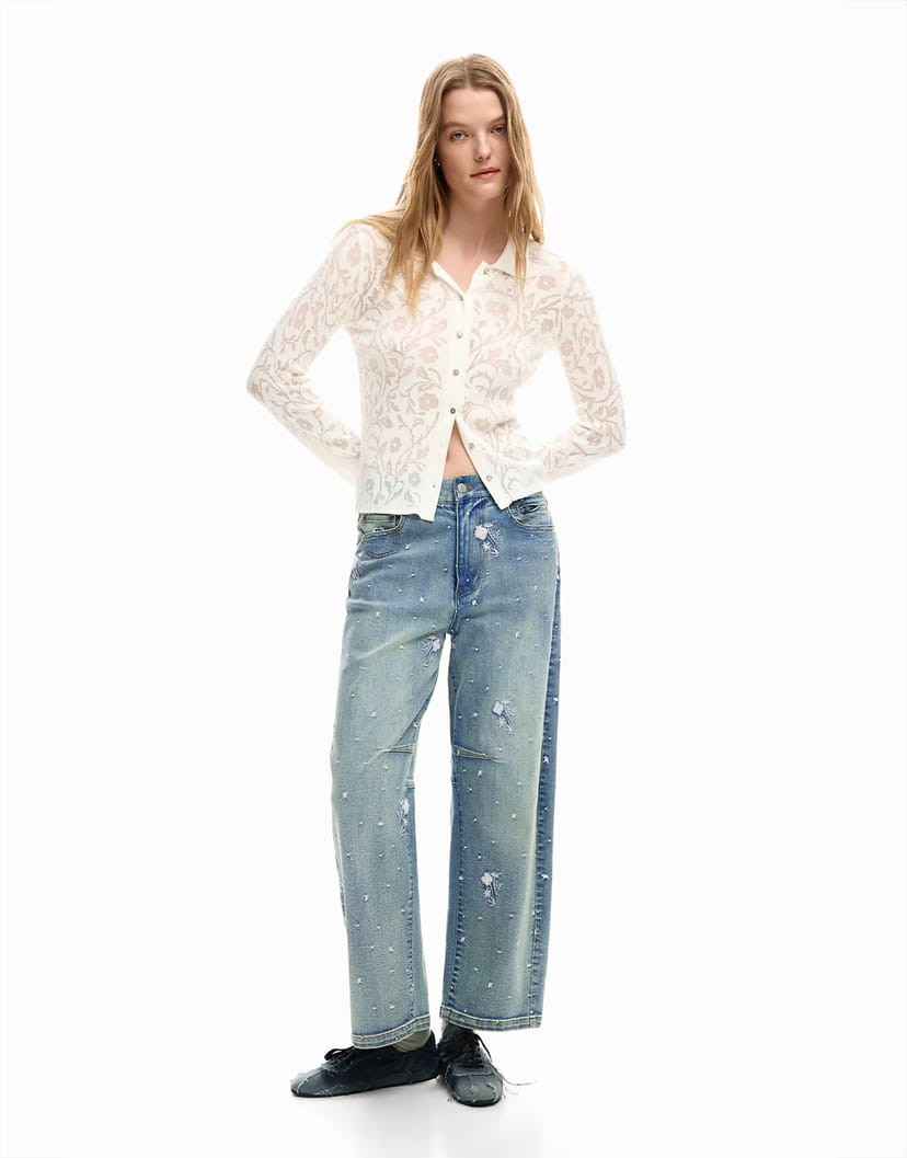 ASOS Desigual Embroidered jeans in blue - 1