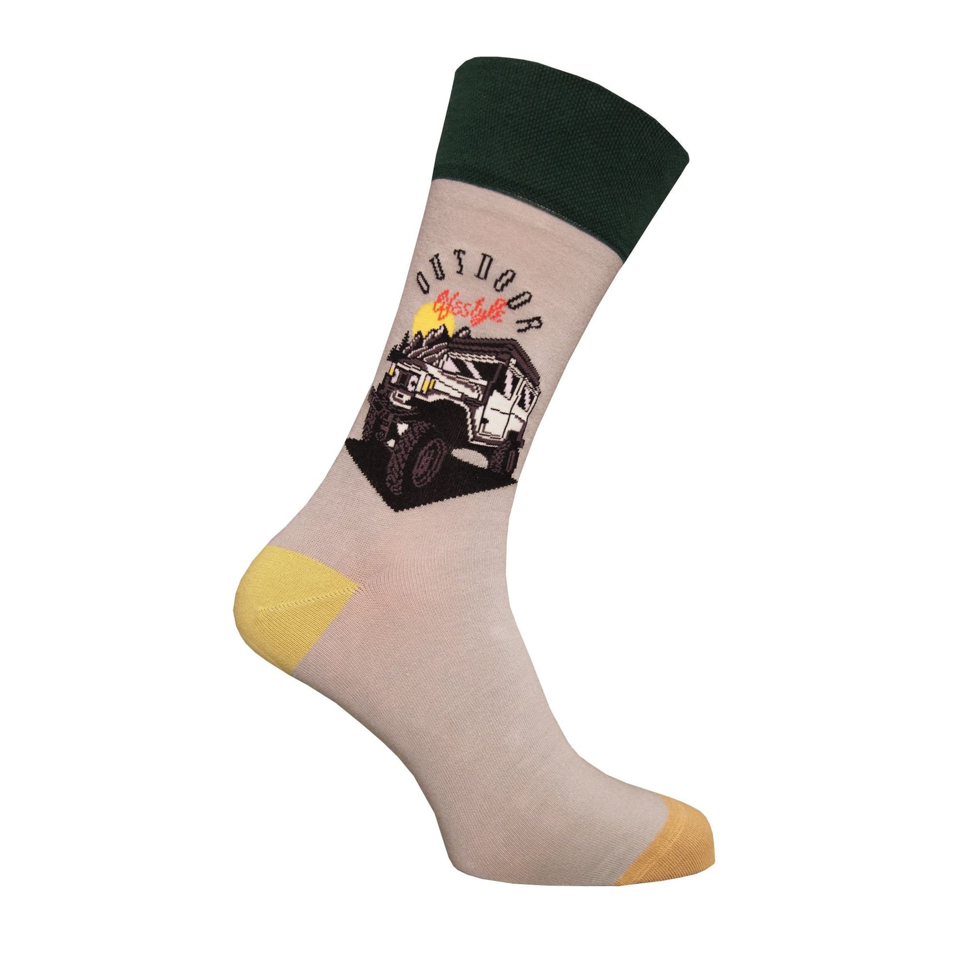 Simply Essentials Simply Essentials Men's Toys Safari Truck Socks in Mint