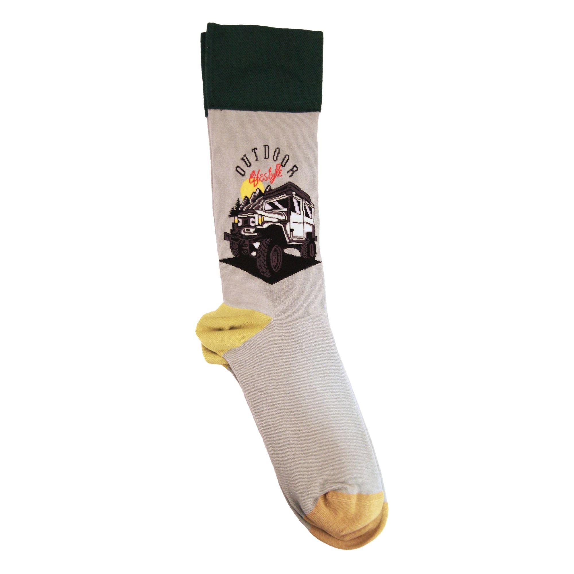 Simply Essentials Simply Essentials Men's Toys Safari Truck Socks in Mint - 3
