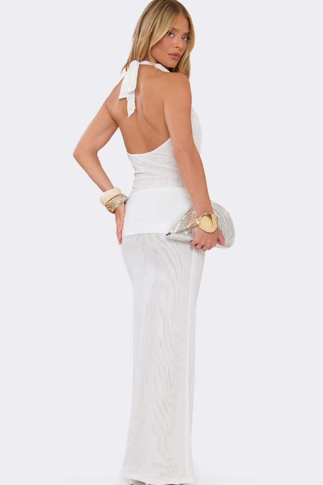 EGO EGO Women's Sleeveless Sequin Maxi Dress in White - 2
