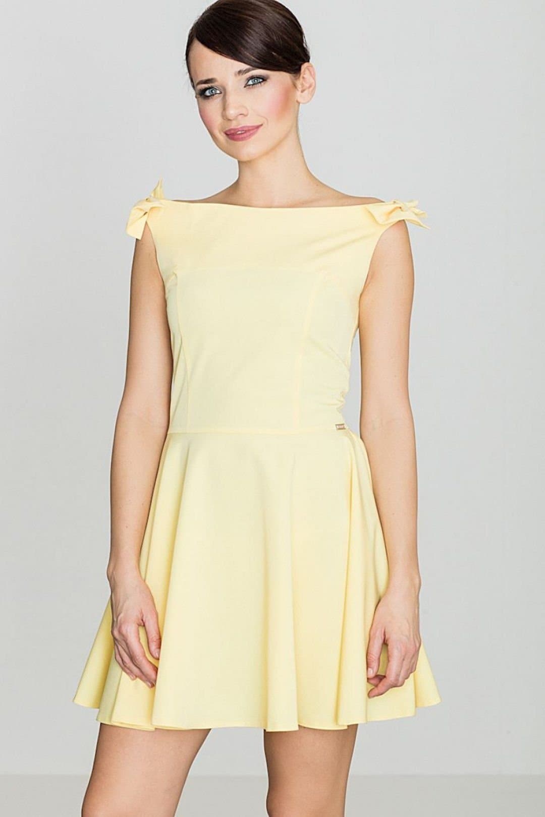 Love Lace Love Lace Women's Sleeveless Bow Detail Cocktail Dress in Yellow