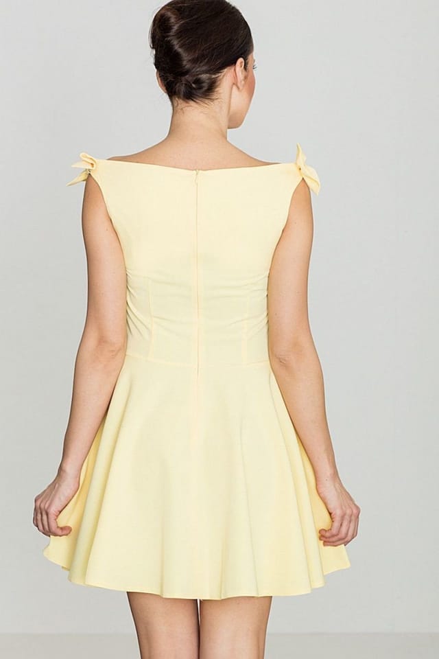 Love Lace Love Lace Women's Sleeveless Bow Detail Cocktail Dress in Yellow - 2