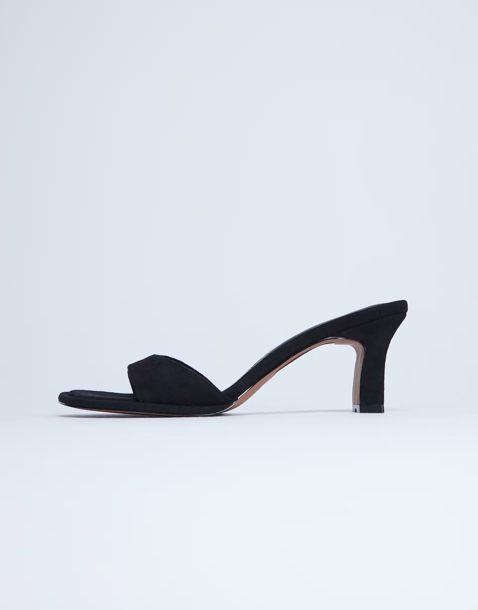 ASOS ASOS Black Suede Mid Heeled Mule Sandal
