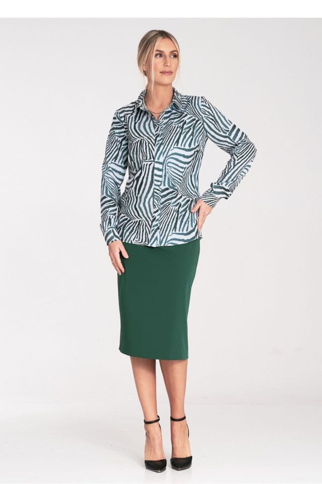 Love Lace Love Lace Women's Classic Long Sleeve Snap Shirt with Collar - 2