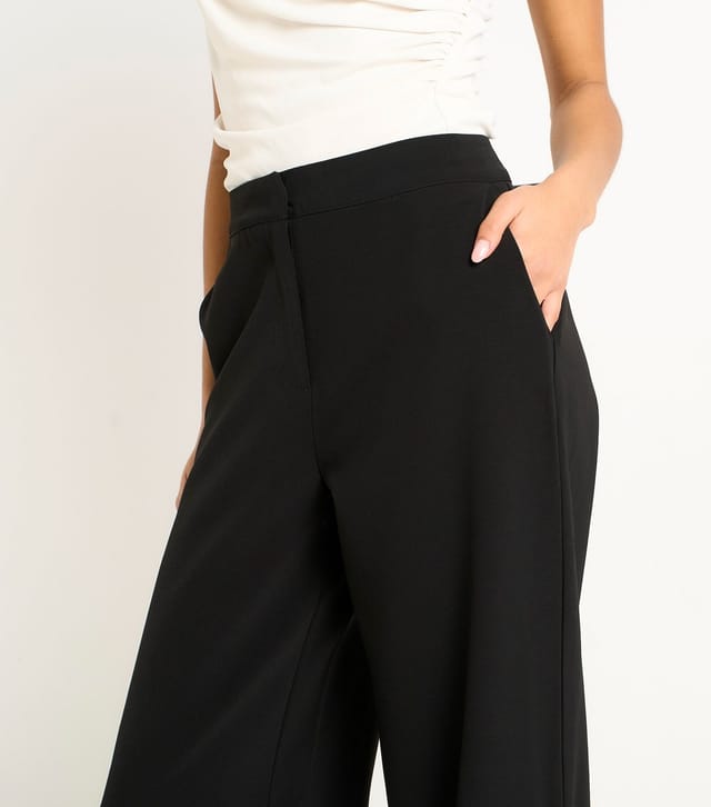 Gini London Women's Black Wide Leg Trousers Gini London New Look - 3