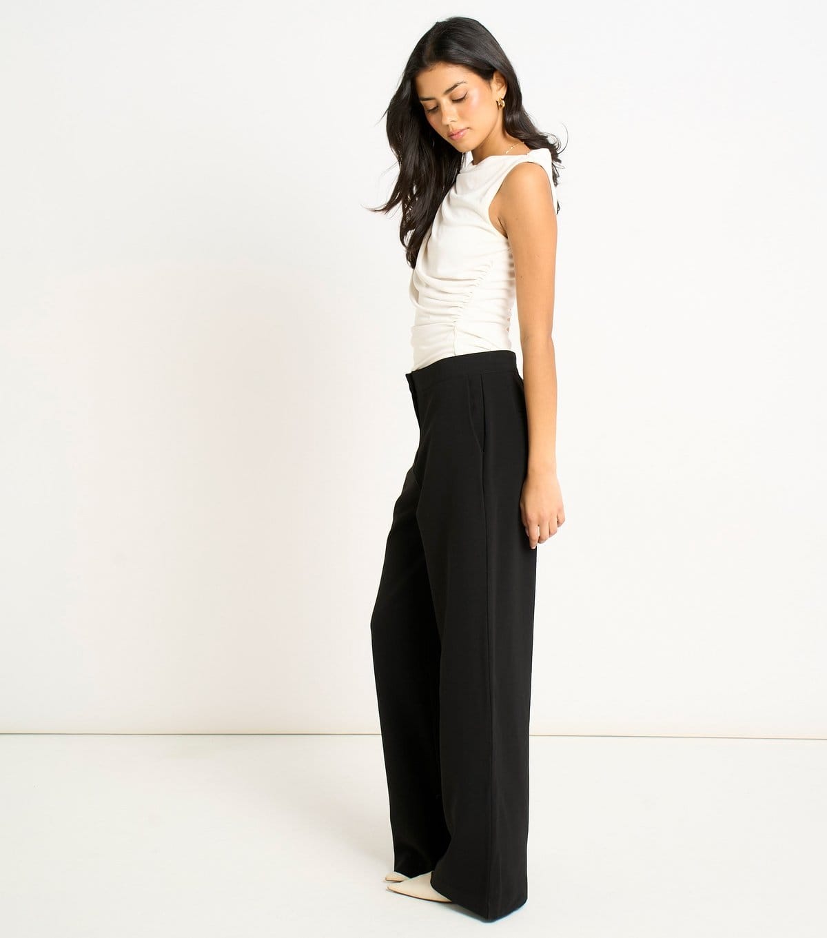 Gini London Women's Black Wide Leg Trousers Gini London New Look - 4