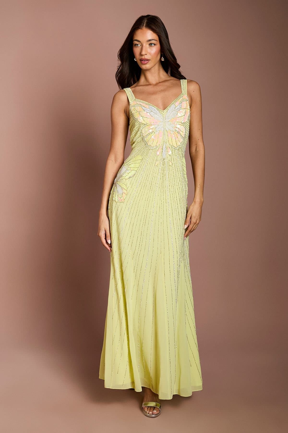 Coast Coast Women's Butterfly Embellished Maxi Dress in Yellow