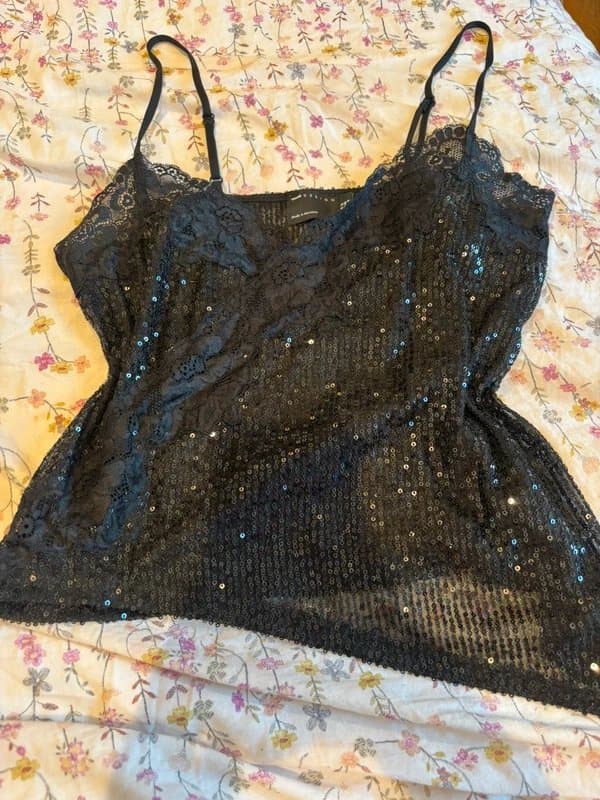 ASOS asos sparkly asymmetrical cami top