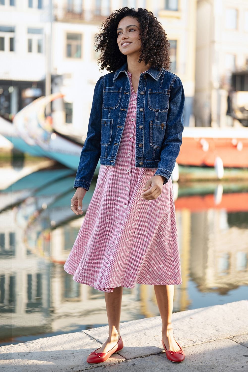 Yumi Yumi Women's Blue Stretch Denim Jacket With Pocket Detail - 4