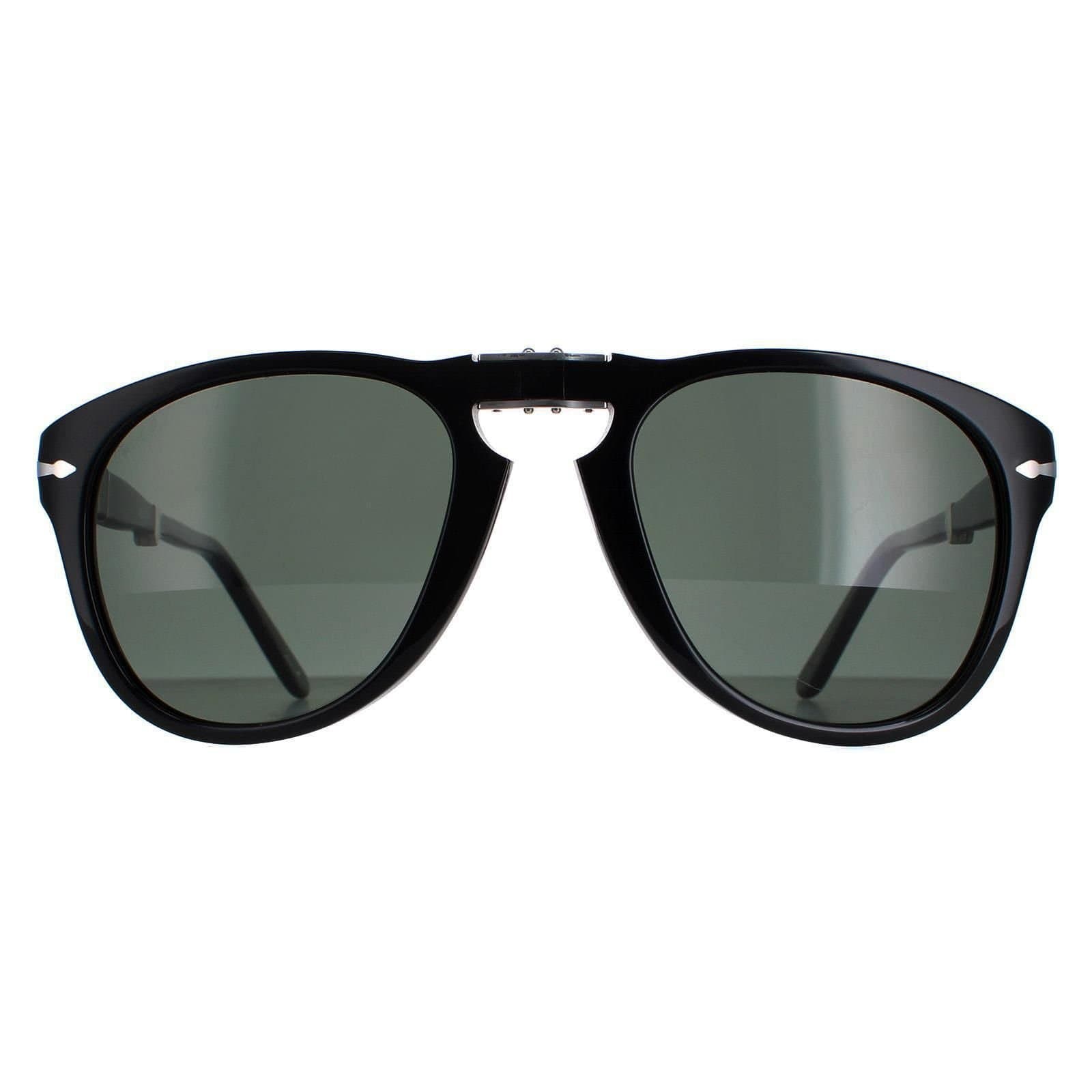 Persol Persol Men's Round Black Green Polarized Sunglasses