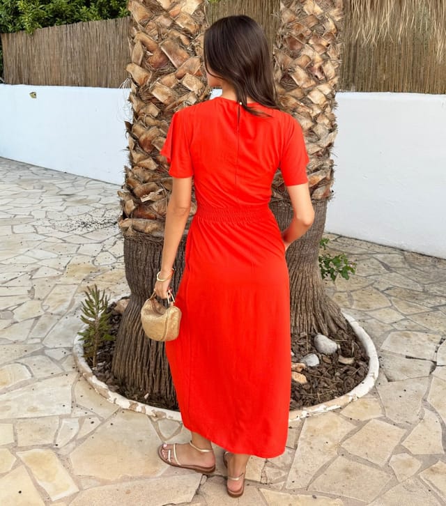 AX Paris Women's Burnt Orange Flutter Sleeve Midi Dress AX Paris New Look - 3