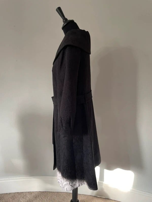 Monsoon Fusion Black Brocade Vintage Coat