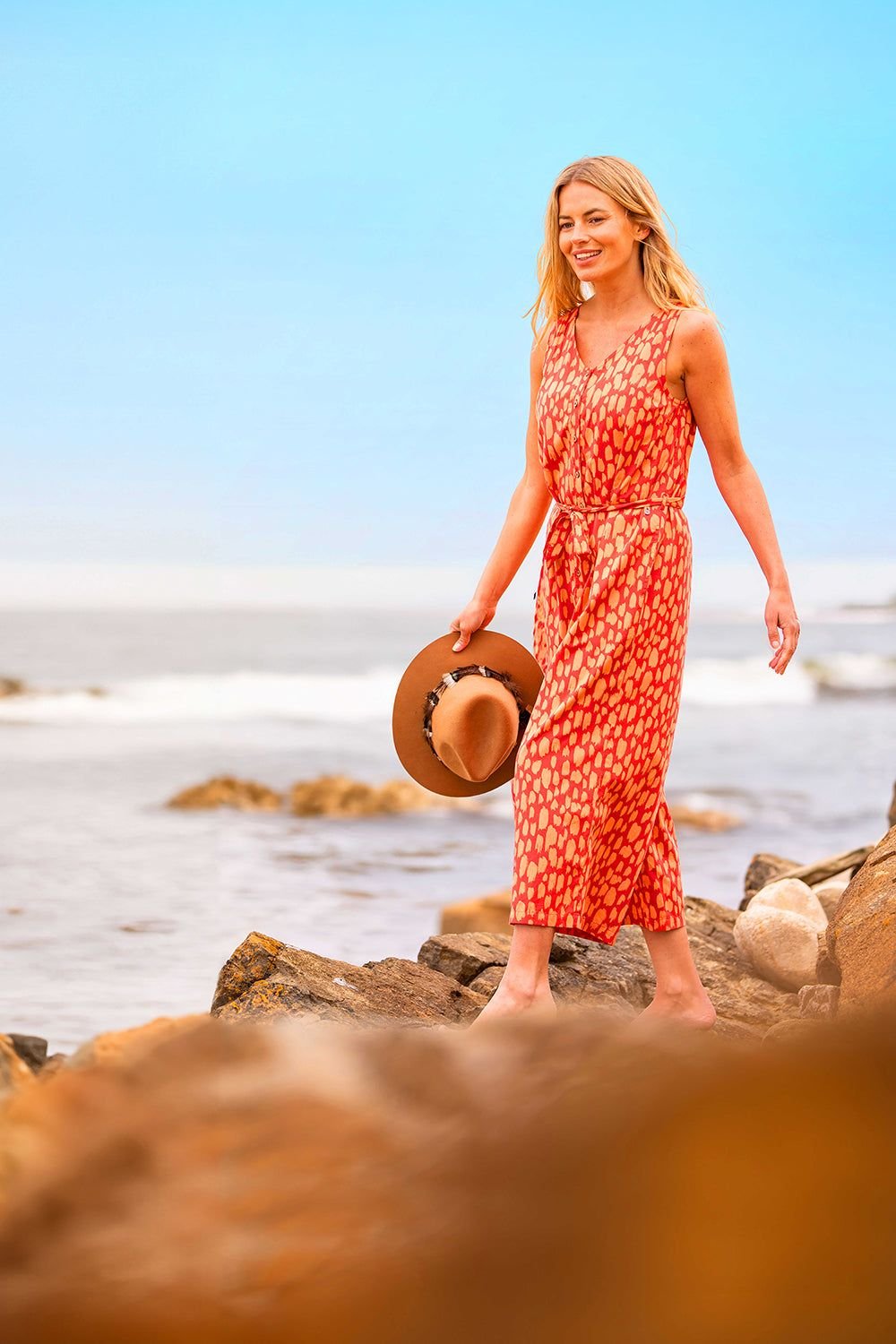 Brakeburn Brakeburn Women's Sundown Jumpsuit in Coral - 3