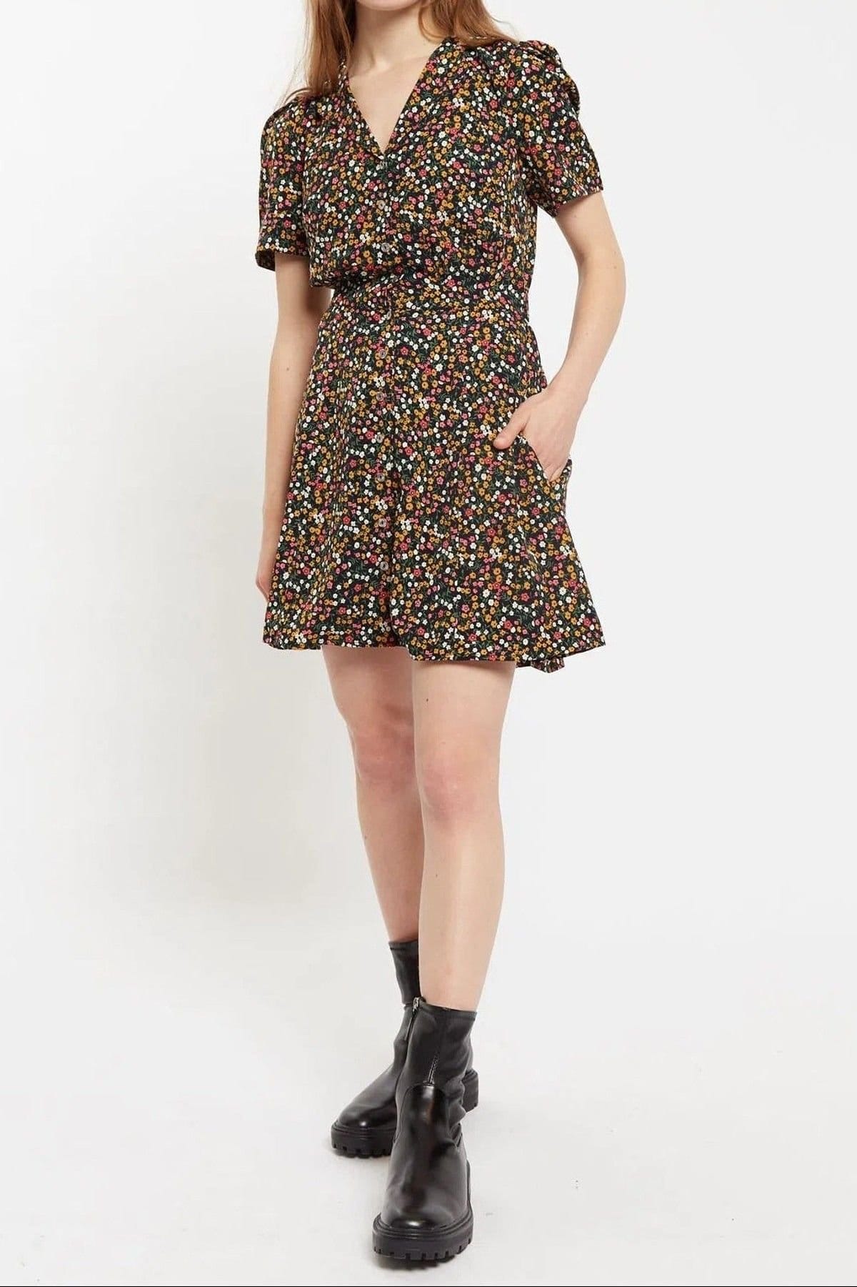 Louche Louche Women's Perry Dippy Ditsy Print Mini Shirtdress - 4