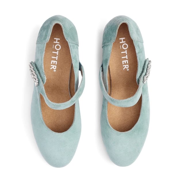 Hotter Hotter Women's 'Duet' Classic Heeled Shoes in Aqua - 3