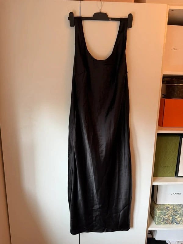 ASOS Black Satin Slip Dress