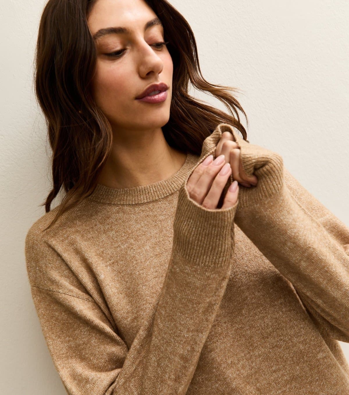 New Look New Look Camel Knit Side Split Jumper