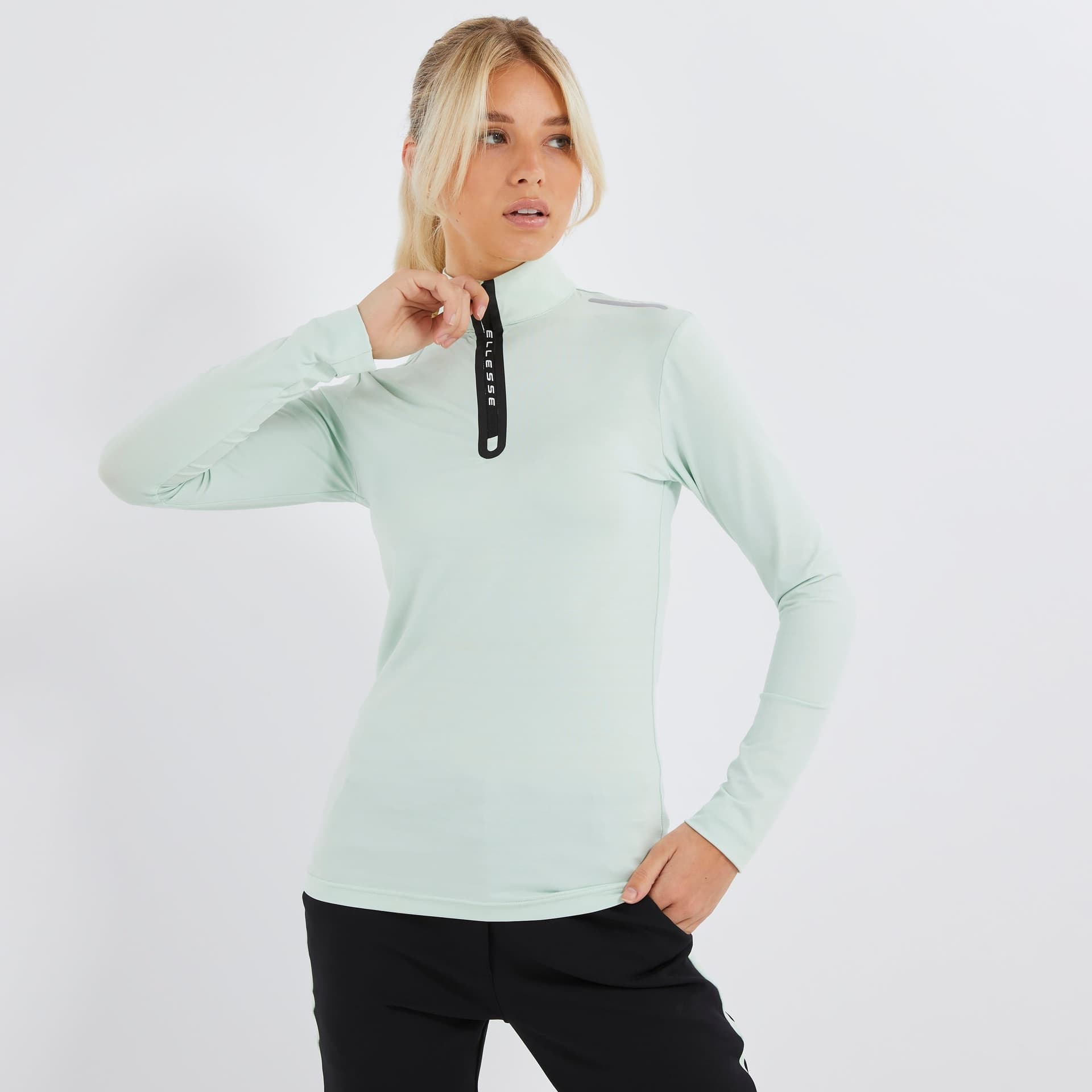 Ellesse Ellesse Women's Light Green 1/2 Zip Top - Perfect for Active Lifestyles