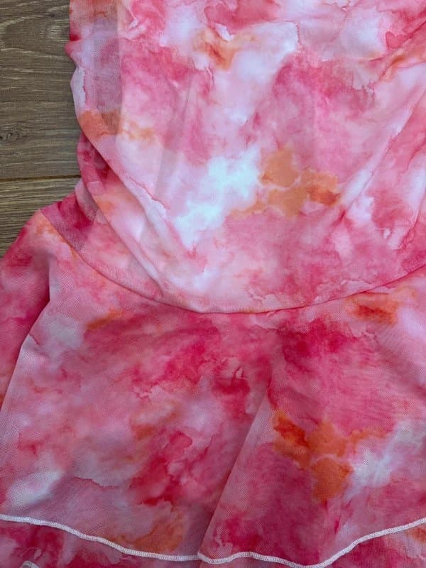 Shein Soleia Tie Dye Plunging Halter Mesh Ruched Romantic Holiday Mini Dress