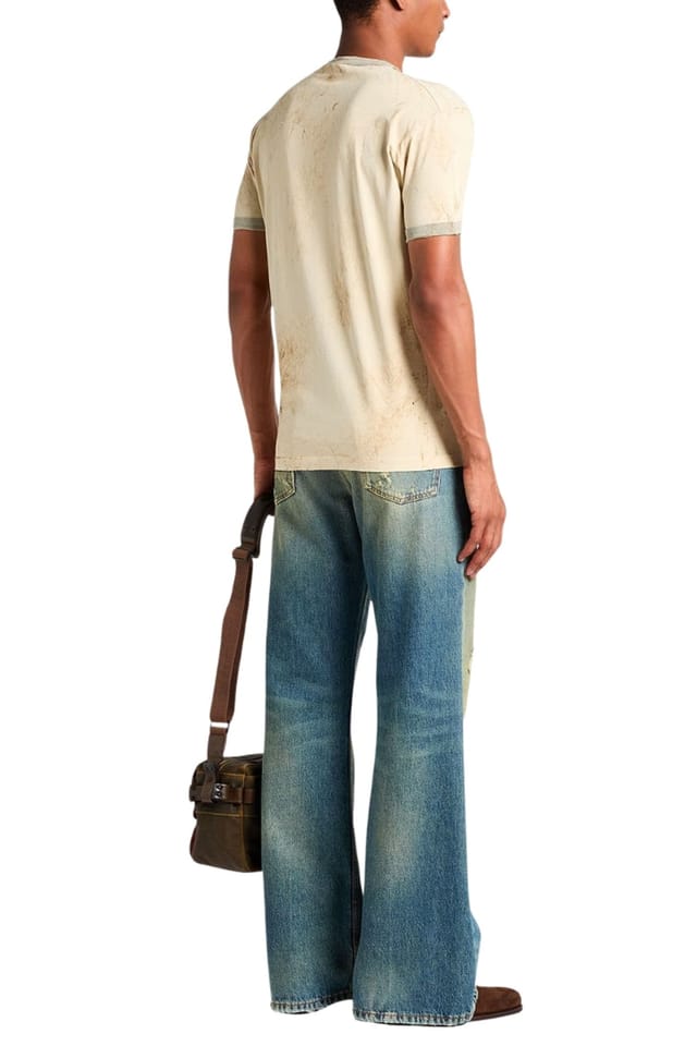 Dsquared2 Dsquared2 Men's Hockey Design Short Sleeve Round T-shirt in Cream - 2