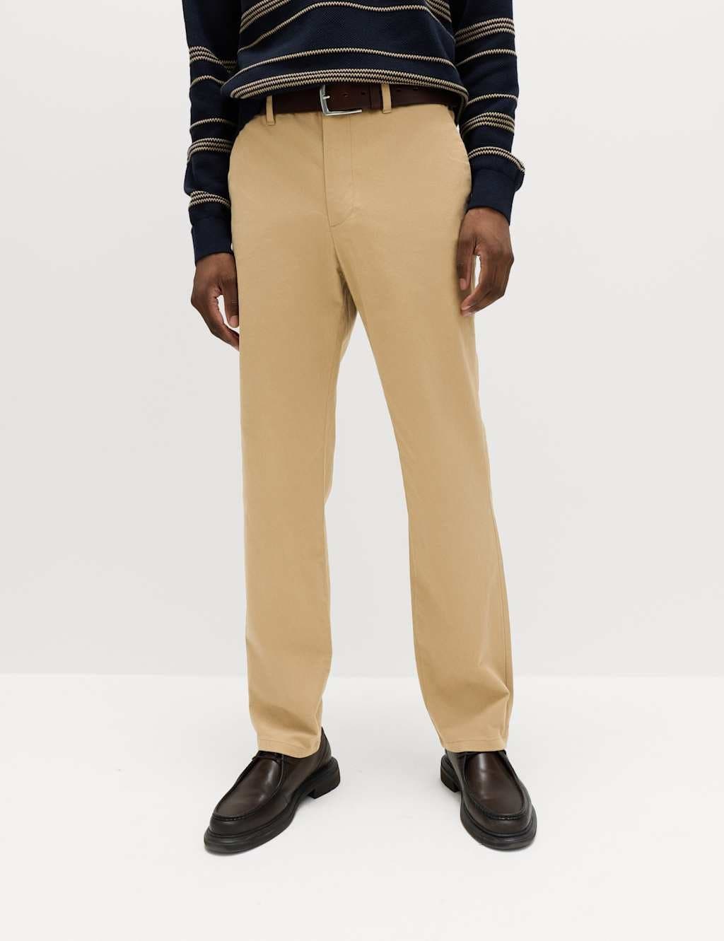 Marks & Spencer M&S Sand Cotton Chinos with Elasticated Waist