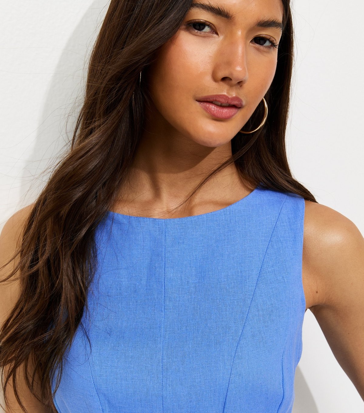 New Look Women's Blue Linen Blend Peplum Top New Look - 3