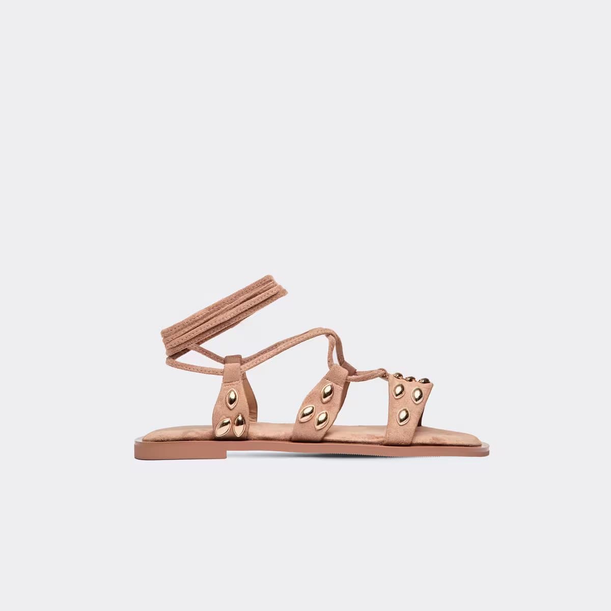 EGO EGO Light Tan Faux Suede Gladiator Sandal With Lace-Up Trim