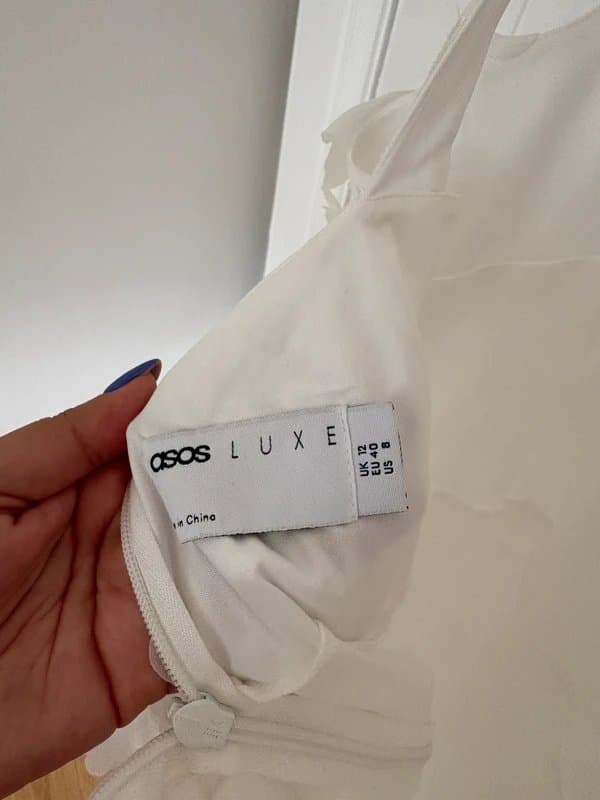ASOS ASOS luxe white floral birdcage mini dress size 12