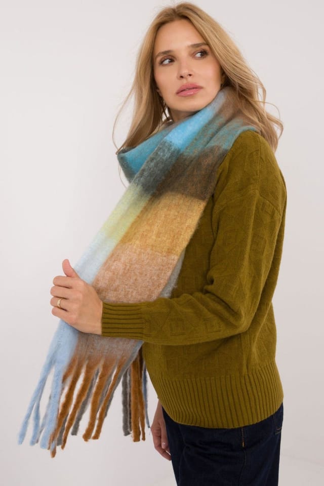 Love Lace Love Lace Women's Elegant Long Polyester Check Scarf with Decorative Tassels - 2